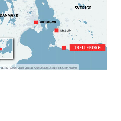 Karta med Trelleborg.