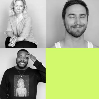 ett kollage av svartvita bilder av sex olika personer som ser glada ut, i vänstra högra hörnet syns kampanjlogon Min Bild.