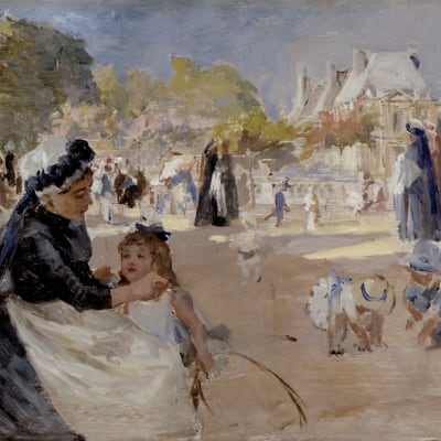 Albert Edelfelt skiss till målningen "Luxembourg-trädgården i Paris"