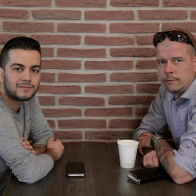 Shihab Ahmed ja Antti-Jussi Hirsimäki Seinäjoen arabikevät -elokuvassa