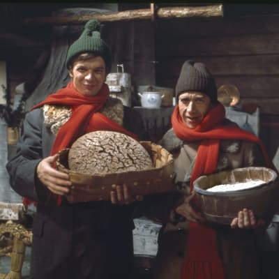 Jaakko Kolmonen ja Veijo Vanamo ohjelmassa "Asia on pihvi" vuonna 1976.