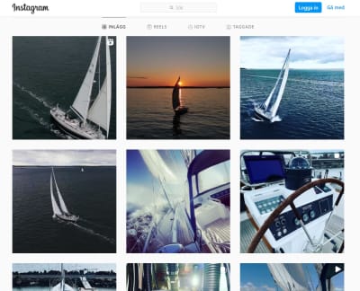 Skärmdump från Johan Wentzels Instagram-konto med bilder av hans segelbåt.