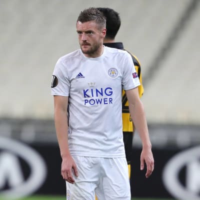 Leicesters Jamie Vardy gjorde mål på straff i matchen mot AEK.