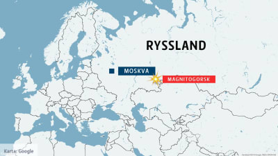karta över ryssland i samband med olycka.