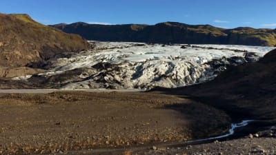 Glaciären Sólheimajökull i Island
