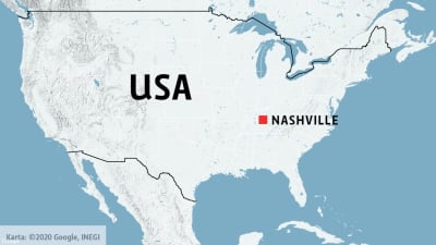 Nashville, Tennessee på en karta
