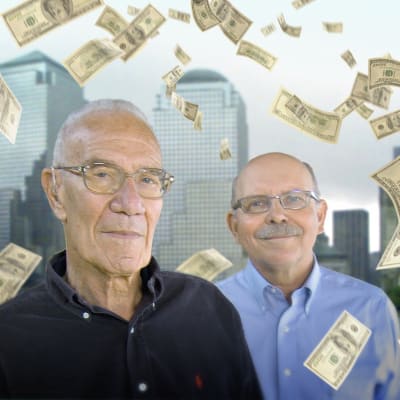  Talousnobelisti Robert Solow ja  toimittaja Timo-Erkki Heino