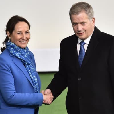 Segolene Royal och Sauli Niinistö i Paris inför klimatmötet 2015