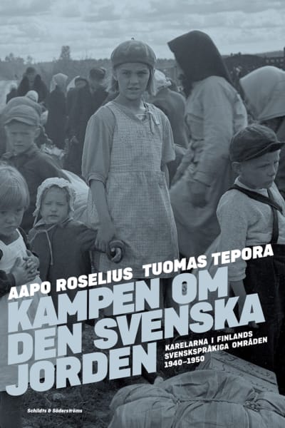 Pärmen till Aapo Roselius och Tuomas Teporas bok "Kampen om den svenska jorden". Schildts & Söderströms förlag. 2020.
