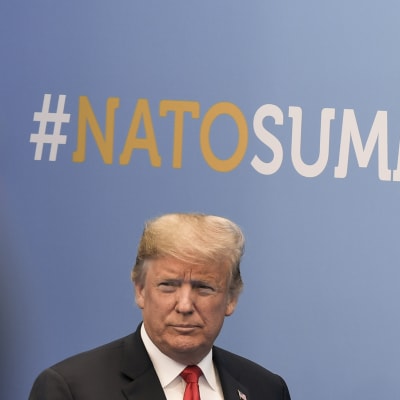 USA:s president Donald Trump på Natos toppmöte. 