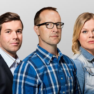 Svenska Yle Nyheters korrespondenter Daniel Olin, Christian Vuojärvi och Ingemo Lindroos