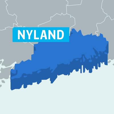 Karta på landskapet Nyland