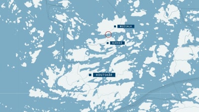 Karta över färjpasset Mossala-Björkö (karta: Google).