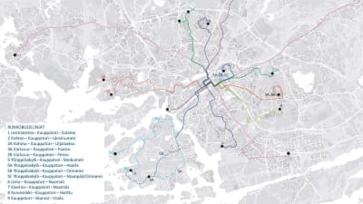 Karta med Åbos stombusslinjer.