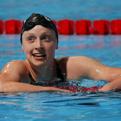 Katie Ledecky vinner VM-guld 2013 i Barcelona.