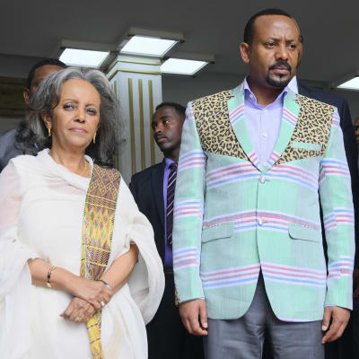 Etiopian presidentti Sahle-Work Zewde ja Etiopian pääministeri Abiy Ahmed.