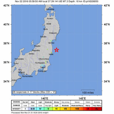 Jordbävning i Japan.