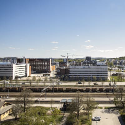 Maisema Jyväskyän ratapihalta Lutakon suuntaan. 
