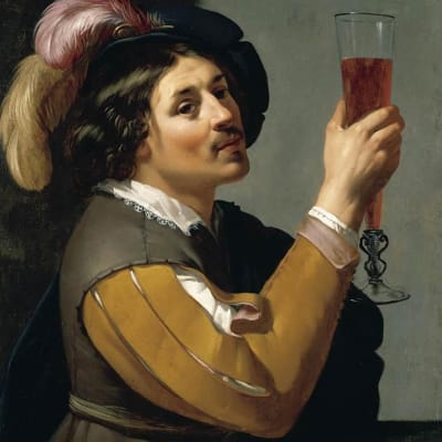 Jan van Bijlerts - Ung man dricker ett glas vin