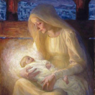 Målningen Maria med barnet av Albert Edelfelt.