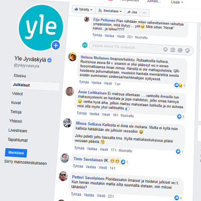 Kuvakaappaus Yle Jyväskylän Facebook-sivulta.