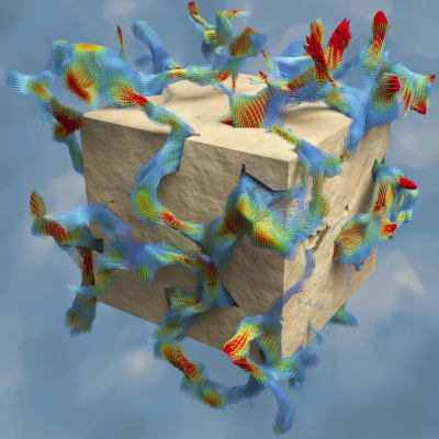 Bild som visar hur vätskor flödar genom ett material.