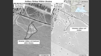 Rysk beskjutning av ukrainskt område 23 juli, enligt USA.