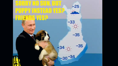 Humoristisk bild på Putin