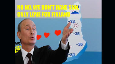 Humoristisk bild på Putin