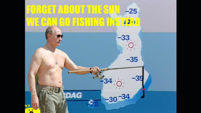 Humoristisk bild på Putin