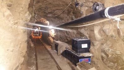 En 800 meter lång tunnel som var avsedd för narkotikasmuggling till USA.