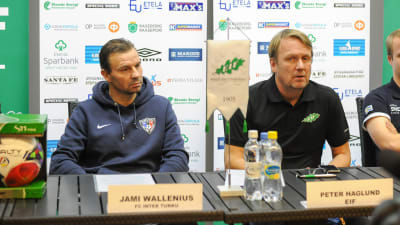 Jami Wallenius från FC Inter och Peter Haglund från EIF.