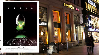 Före detta biograf Studio vid Mannerheimvägen i Helsingfors visade filmen Alien.