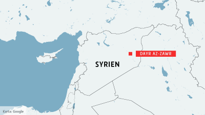 Karta över Syrien och staden Dayr az-Zawr