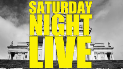 SNL med Helsingfors domkyrka i bakgrunden.