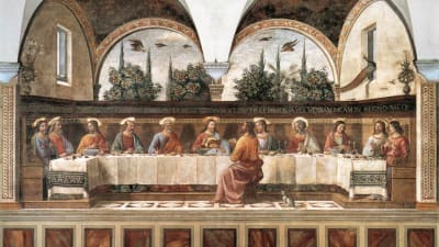 Domenico Ghirlandaios fresk av Jesu sista måltid