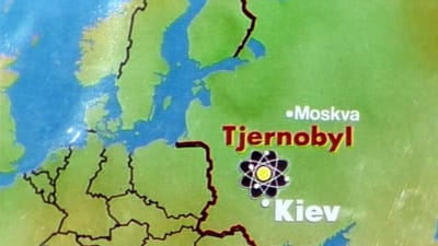 Karta Tjernobyl och Europa, 1986