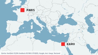Karta över Europa och Nordafrika.