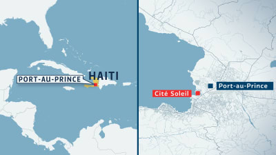 Karta över Port-Au-Prince och slumområdet Cité Soleil.