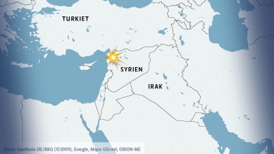 Karta över Syrien.