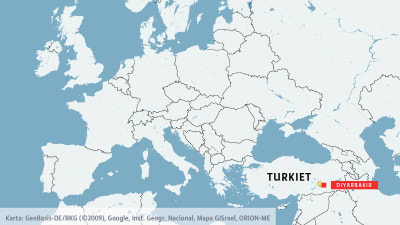 Karta över Turkiet och Diyarbakir