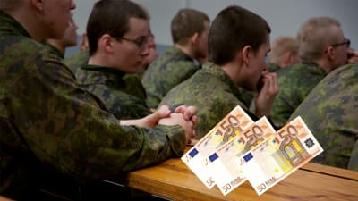 Några beväringar och tre 50-lappar (i euro).