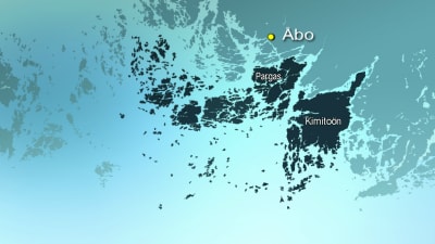 Karta över Pargas och Kimitoön.