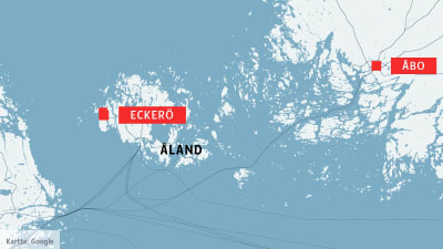 Karta som visar Eckerö på Åland