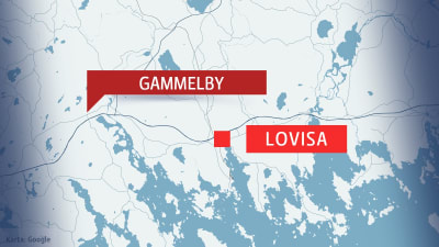 Karta över Lovisa centrum och Gammelby