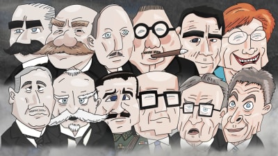 Finlands presidenter i karikatyr