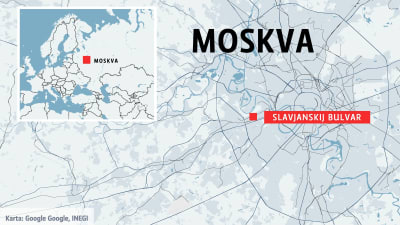 Karva som visar var Slavyansky Bulvar stationär belägen.
