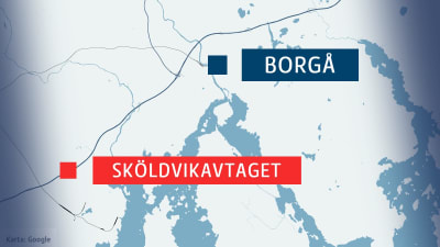 Karta över Borgå och motorvägen