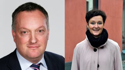  Johan Åberg, direktör för jordbruksärenden, MTK (till vänster) och Birgitta Wahlberg, polities doktor, expert på djurrätt (till höger).