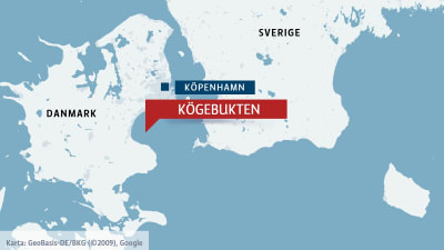 Karta över Danmark och Kögebukten.